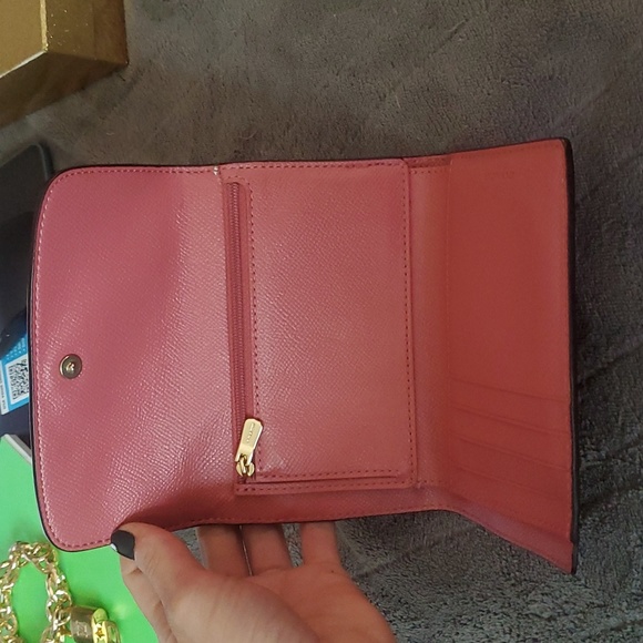 COACH PINK TRI FOLD LEATHER WALLET EXC - Picture 8 of 10
